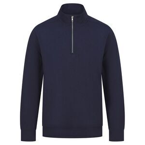 Henbury Unisex Adult Sustainable Quarter Zip Sweatshirt / Navy
